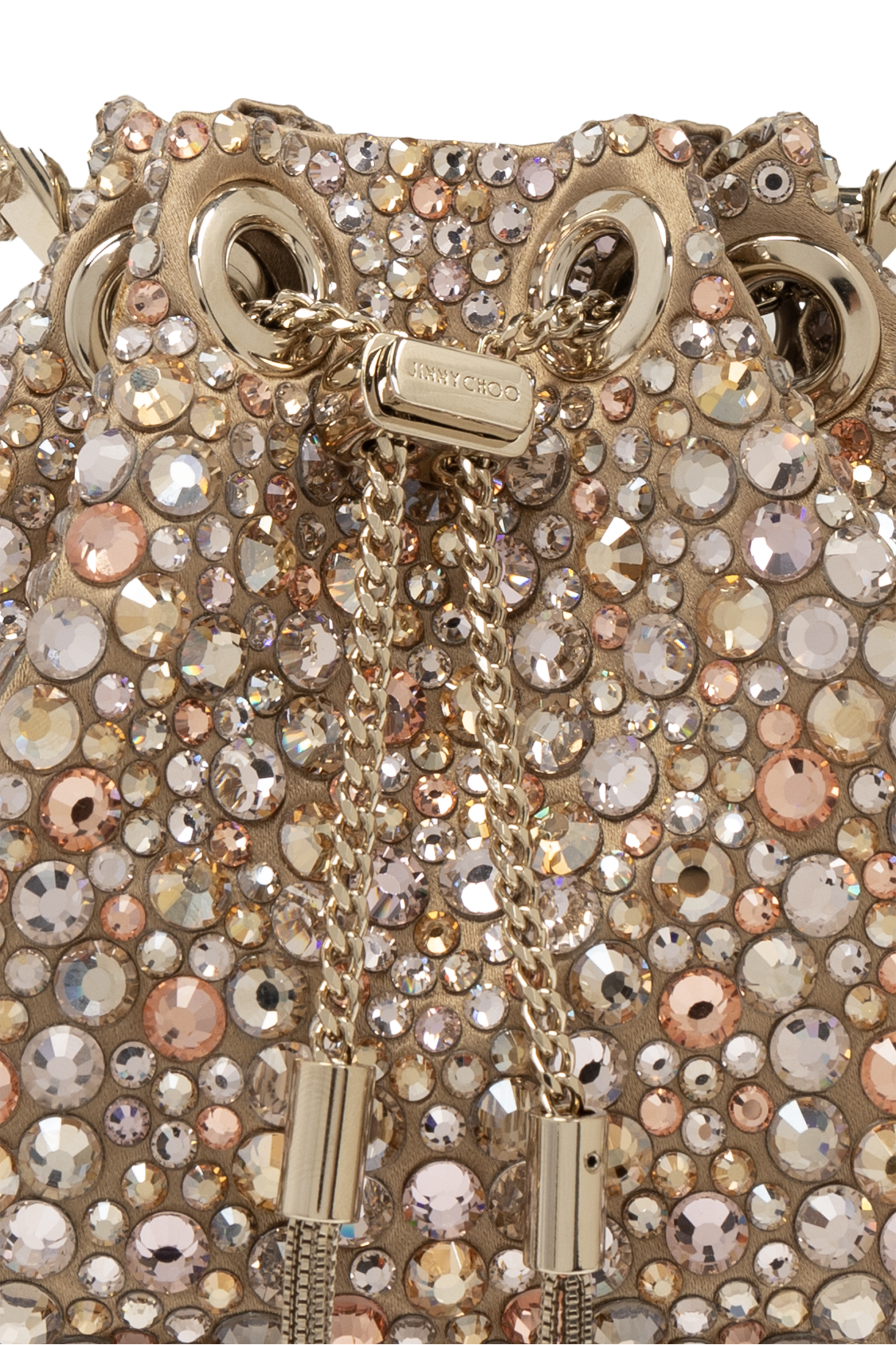 ショルダーバッグ・ポシェット JIMMY CHOO Women Messenger Bags BONBONXVKGOLD Gold Jimmy Choo - Bon Bon Bucket Bag in Natural Gold | Mitchell